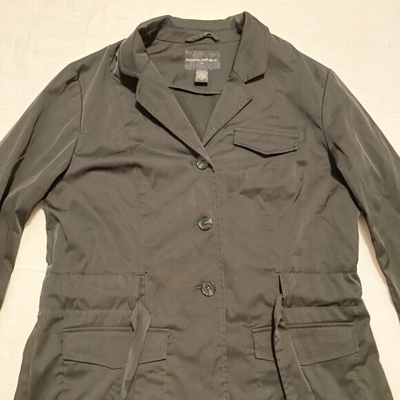 Banana Republic Belted Black Blazer Jacket Womens Size 12 - Picture 2 of 16